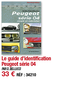 Le guide d identification Peugeot série 04   PAR D  BELLUCCI 33   RÉF : 34210