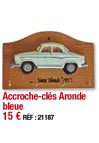 Accroche-clés Aronde bleue     15   RÉF : 21187