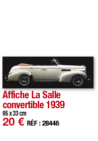 Affiche La Salle convertible 1939   95 x 33 cm 20   RÉF : 28446