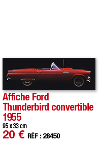 Affiche Ford Thunderbird convertible 1955   95 x 33 cm 20   RÉF : 28450