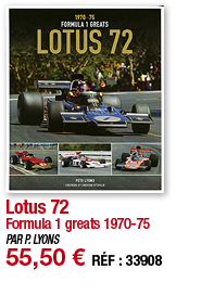 Lotus 72 Formula 1 greats 1970-75 PAR P  LYONS 55,50   RÉF : 33908