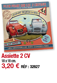 Assiette 2 CV   18 x 18 cm  3,20   RÉF : 32827