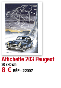 Affichette 203 Peugeot   30 x 40 cm 8   RÉF : 22907