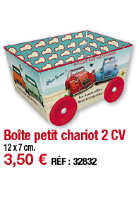 Boîte petit chariot 2 CV   12 x 7 cm  3,50   RÉF : 32832