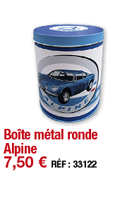 Boîte métal ronde Alpine   7,50   RÉF : 33122