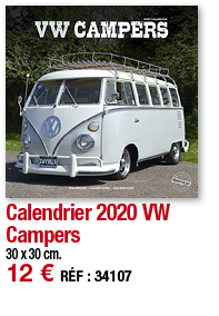 Calendrier 2020 VW Campers   30 x 30 cm  12   RÉF : 34107