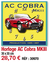 Horloge AC Cobra MKIII   30 x 30 cm 28,70   RÉF : 30970