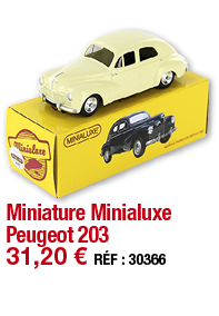 Miniature Minialuxe Peugeot 203   31,20   RÉF : 30366
