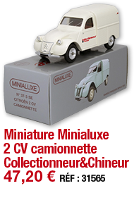 Miniature Minialuxe 2 CV camionnette Collectionneur&Chineur   47,20   RÉF : 31565