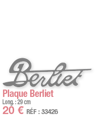 Plaque Berliet   Long  : 29 cm 20   RÉF : 33426