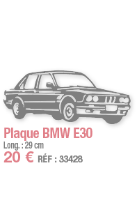 Plaque BMW E30   Long  : 29 cm 20   RÉF : 33428