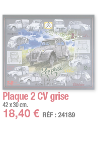 Plaque 2 CV grise     42 x 30 cm  18,40   RÉF : 24189