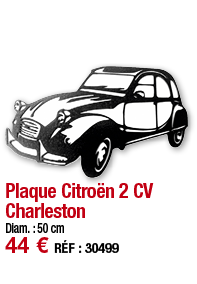 Plaque Citroën 2 CV Charleston   Diam  : 50 cm 44   RÉF : 30499