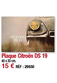 Plaque Citroën DS 19   40 x 30 cm  15   RÉF : 29930