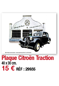 Plaque Citroën Traction   40 x 30 cm  15   RÉF : 29935