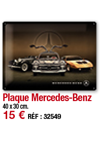 Plaque Mercedes-Benz   40 x 30 cm  15   RÉF : 32549