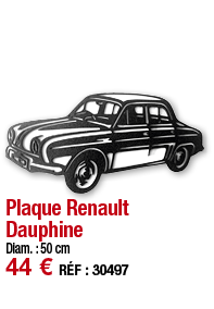 Plaque Renault Dauphine   Diam  : 50 cm 44   RÉF : 30497