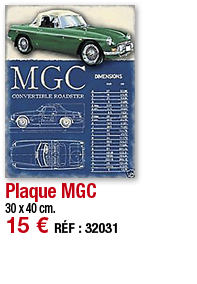 Plaque MGC   30 x 40 cm  15   RÉF : 32031