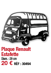 Plaque Renault Estafette   Diam  : 29 cm 20   RÉF : 30494