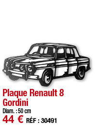 Plaque Renault 8 Gordini   Diam  : 50 cm 44   RÉF : 30491