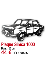 Plaque Simca 1000   Diam  : 50 cm 44   RÉF : 30505