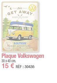 Plaque Volkswagen   30 x 40 cm  15   RÉF : 30436