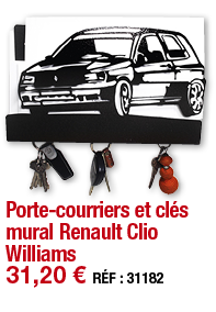 Porte-courriers et clés mural Renault Clio Williams   31,20   RÉF : 31182