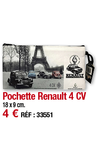 Pochette Renault 4 CV   18 x 9 cm  4   RÉF : 33551