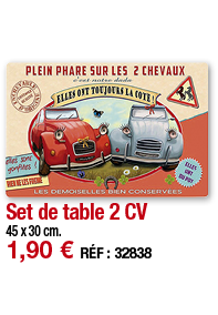 Set de table 2 CV   45 x 30 cm  1,90   RÉF : 32838