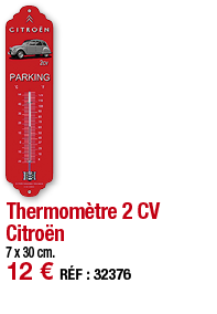 Thermomètre 2 CV Citroën   7 x 30 cm  12   RÉF : 32376