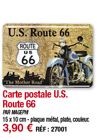 Carte postale U S  Route 66     PAR MAGEPHI 15 x 10 cm - plaque métal, plate, couleur  3,90   RÉF : 27001