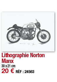 Lithographie Norton Manx     30 x 21 cm 20   RÉF : 24563