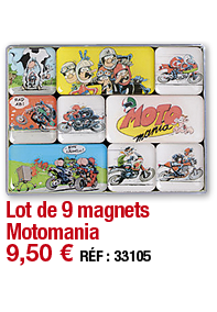 Lot de 9 magnets Motomania   9,50   RÉF : 33105