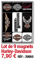 Lot de 9 magnets Harley-Davidson   7,90   RÉF : 29950