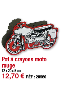 Pot à crayons moto rouge   12 x 20 x 5 cm 12,70   RÉF : 28960