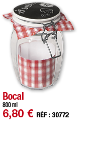 Bocal   800 ml 6,80   RÉF : 30772