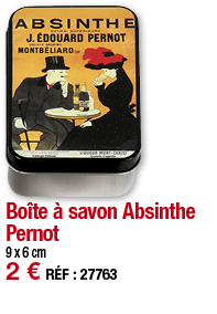 Boîte à savon Absinthe Pernot     9 x 6 cm 2   RÉF : 27763