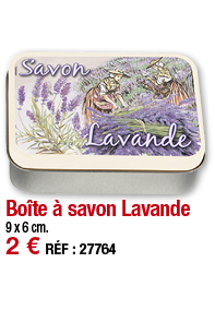 Boîte à savon Lavande     9 x 6 cm  2   RÉF : 27764