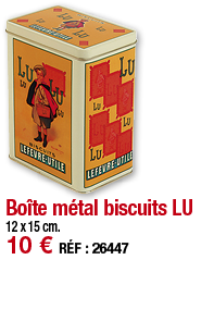 Boîte métal biscuits LU     12 x 15 cm  10   RÉF : 26447