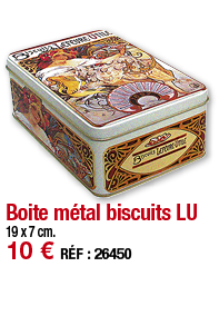 Boite métal biscuits LU     19 x 7 cm  10   RÉF : 26450