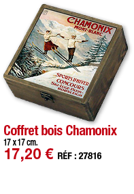 Coffret bois Chamonix     17 x 17 cm  17,20   RÉF : 27816