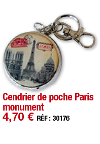 Cendrier de poche Paris monument   4,70   RÉF : 30176