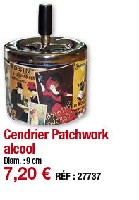 Cendrier Patchwork alcool     Diam  : 9 cm 7,20   RÉF : 27737