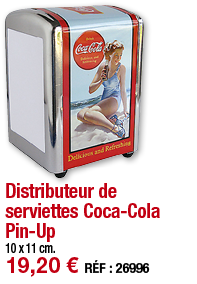 Distributeur de serviettes Coca-Cola Pin-Up     10 x 11 cm  19,20   RÉF : 26996
