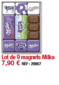 Lot de 9 magnets Milka   7,90   RÉF : 29957