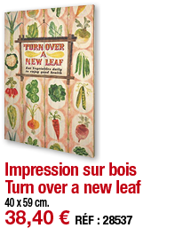 Impression sur bois Turn over a new leaf   40 x 59 cm  38,40   RÉF : 28537
