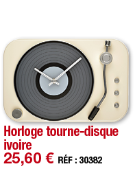 Horloge tourne-disque ivoire   25,60   RÉF : 30382