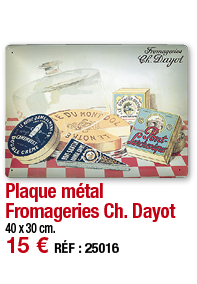 Plaque métal Fromageries Ch  Dayot     40 x 30 cm  15   RÉF : 25016